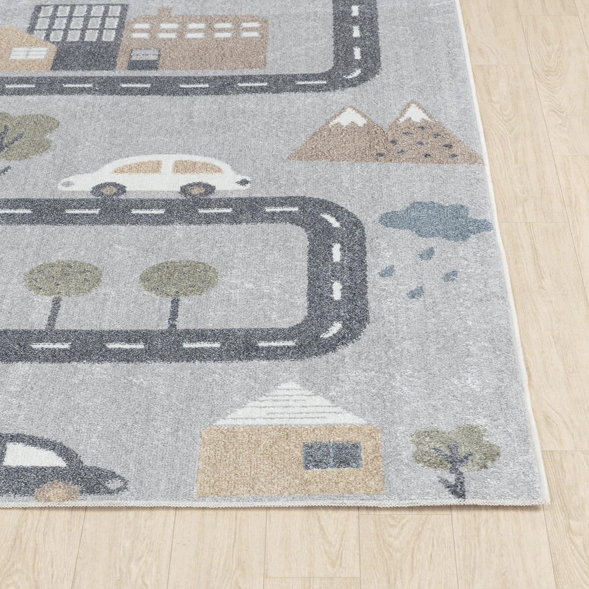 KINDERTEPPICH Vroomville Maschinenwaschbar 120/170 cm Dunkelgrau - Dunkelgrau, Textil (120/170cm) - LIVABLISS
