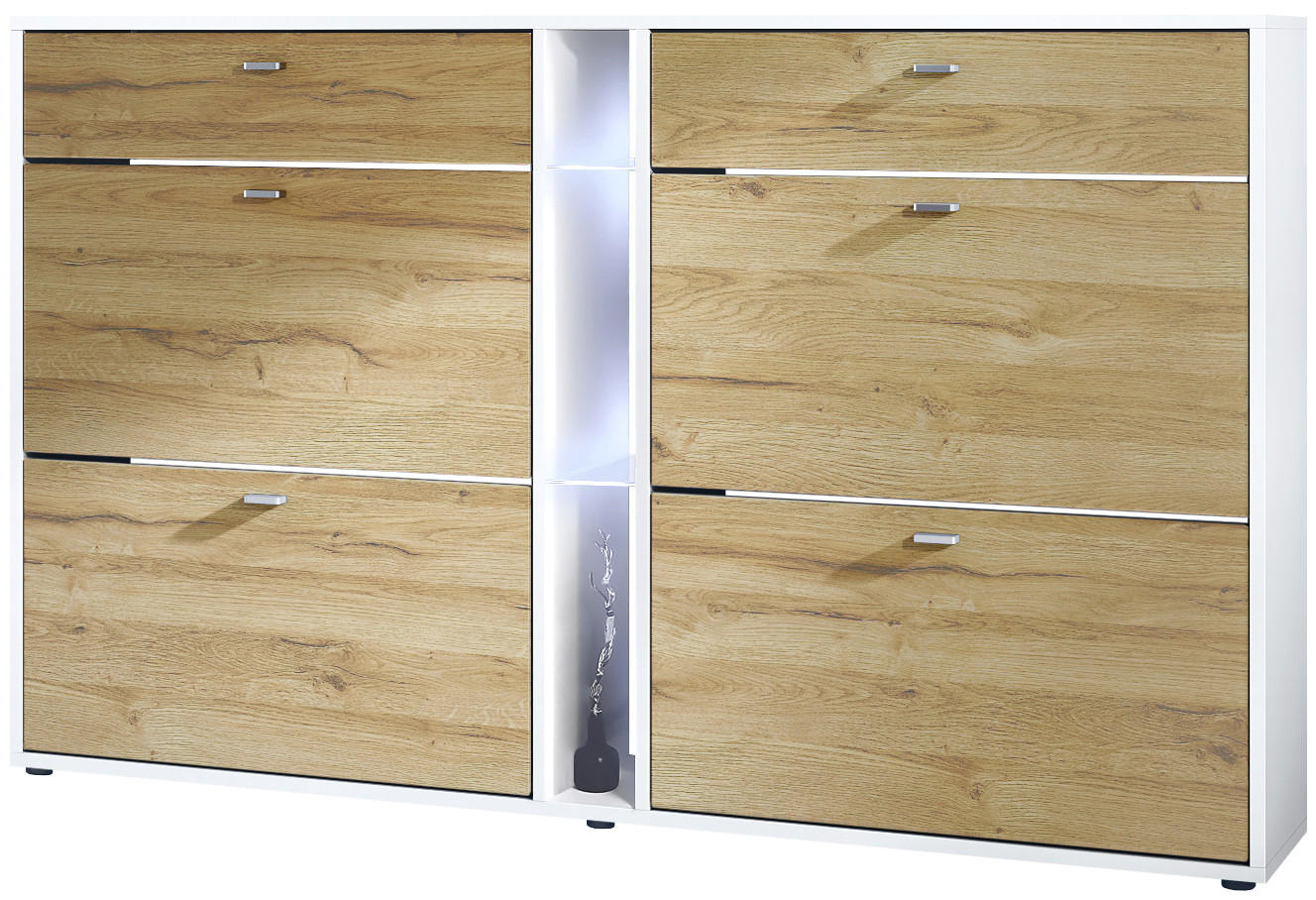 SCHUHSCHRANK Today Fronten in Eiche Natur - Eichefarben, Holzwerkstoff (155.5/95/28cm) - Vladon