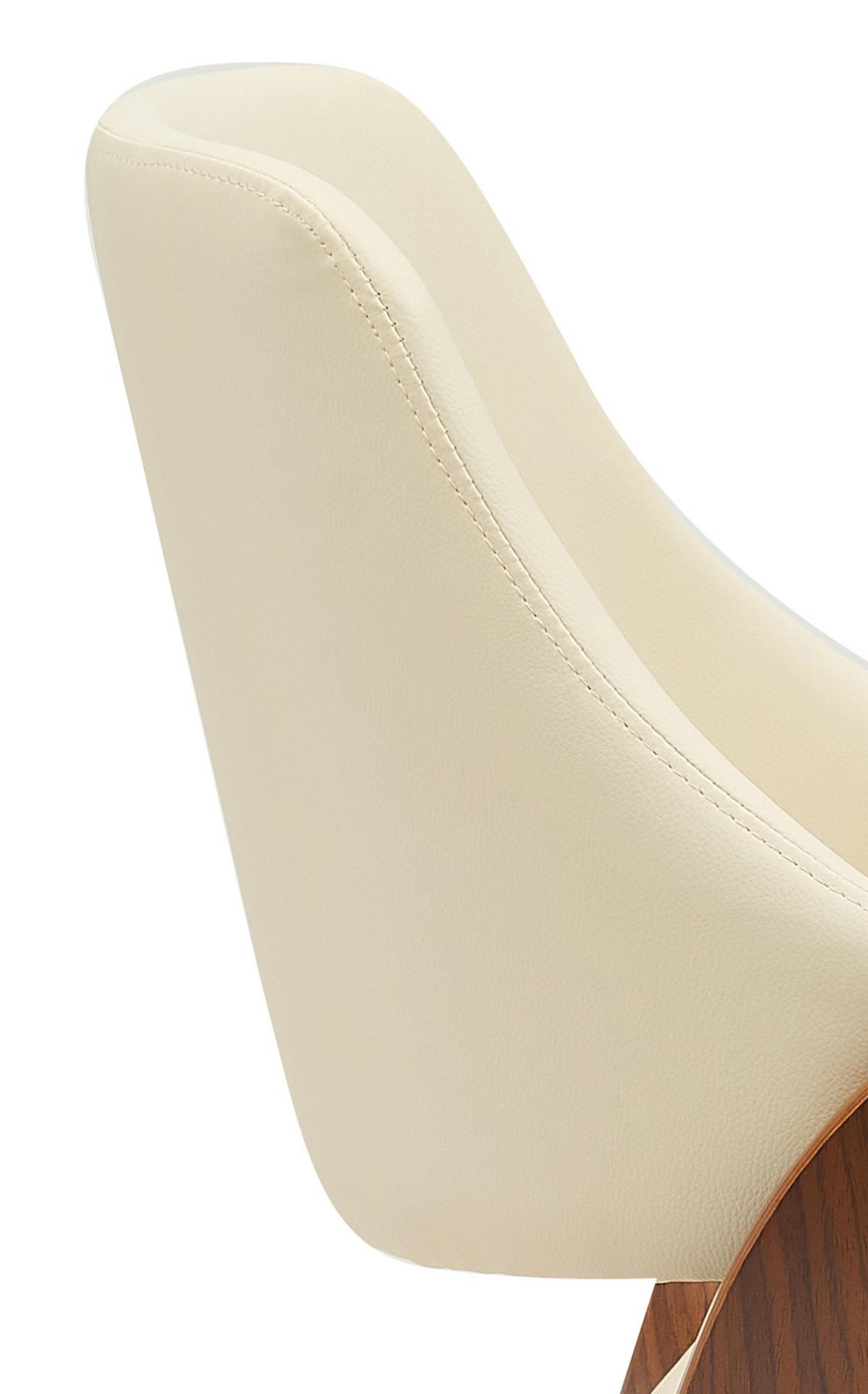 ESSZIMMERSTUHL Lederlook walnuss/creme - Walnussfarben/Creme, Holz/Textil (52/86/54cm) - CLP