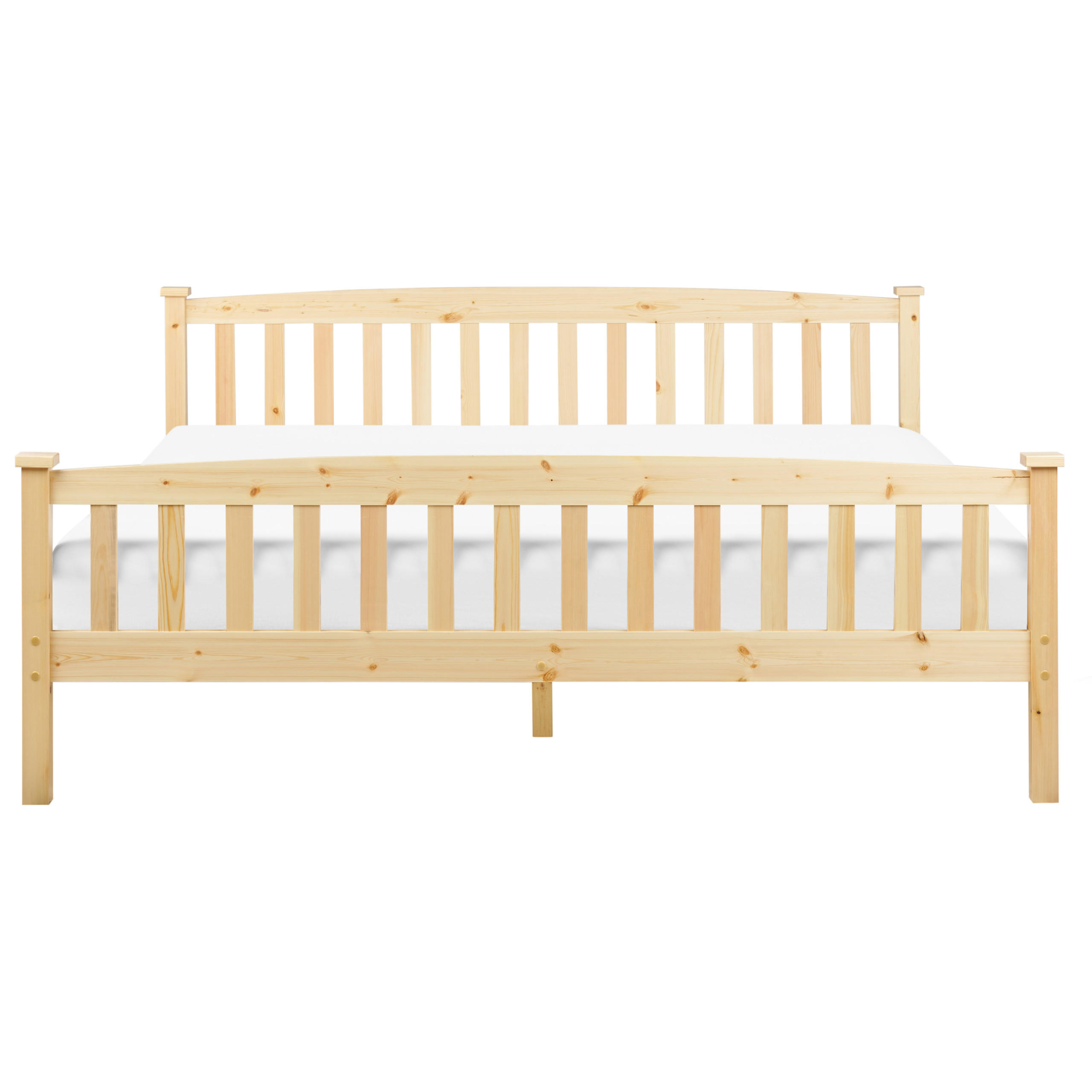 BETT mit Lattenrost 180x200 cm Heller Holzfarbton Giverny - Hellbraun, Holz (180/200cm) - Beliani