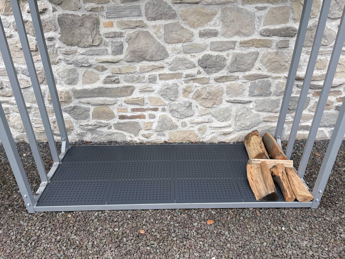 EINLEGEBÖDEN für Kaminholzregale 69x43 cm - Anthrazit, Metall (43/0.5/69cm) - QUICK STAR