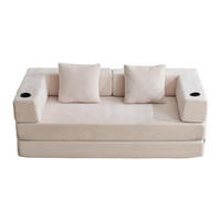 SCHLAFSOFA DE-33515 faltbar mit Becherhalter Weiß - Weiß, Textil (185/60/92.5cm) - ComfortXL