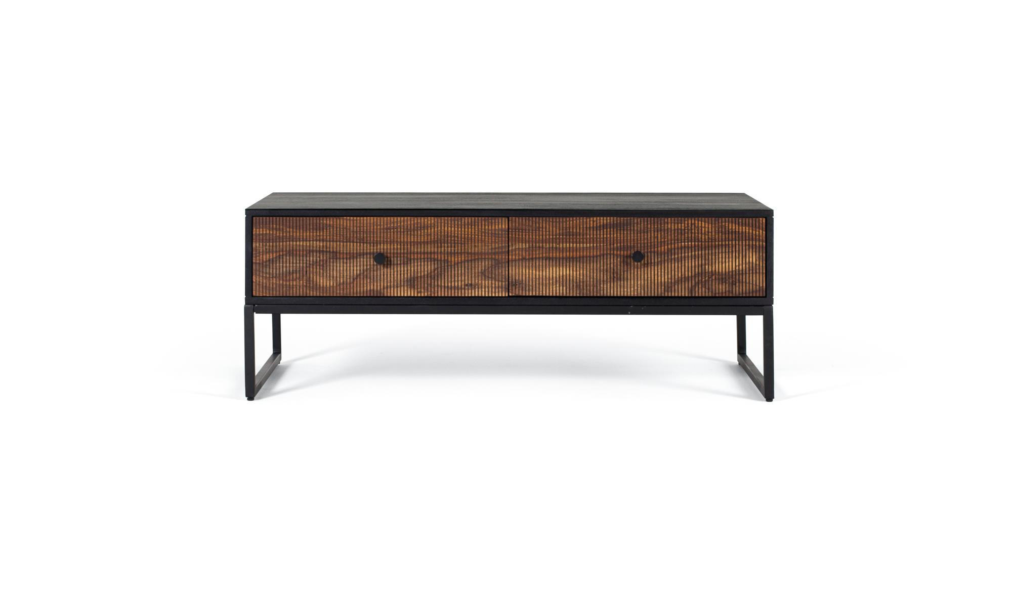 COUCHTISCH aus Palisander mit braunen Metallbeinen - Schwarz, Holz (110/60/40cm) - Giner y Colomer