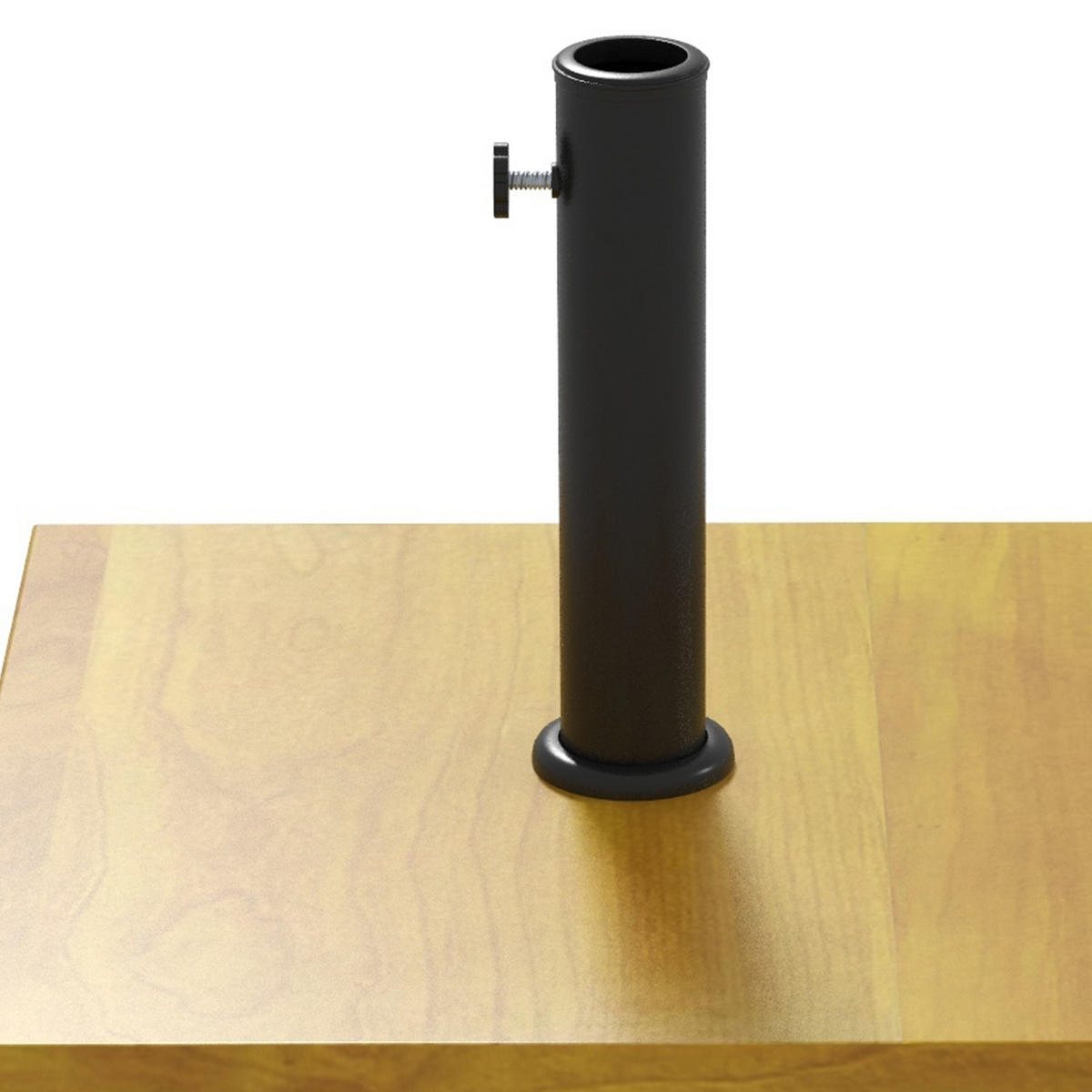 SONNENSCHIRMSTÄNDER DE-11454 quadratisch, 25 kg, mit Rollen Schwarz - Gelb, Metall (45/45cm) - ComfortXL