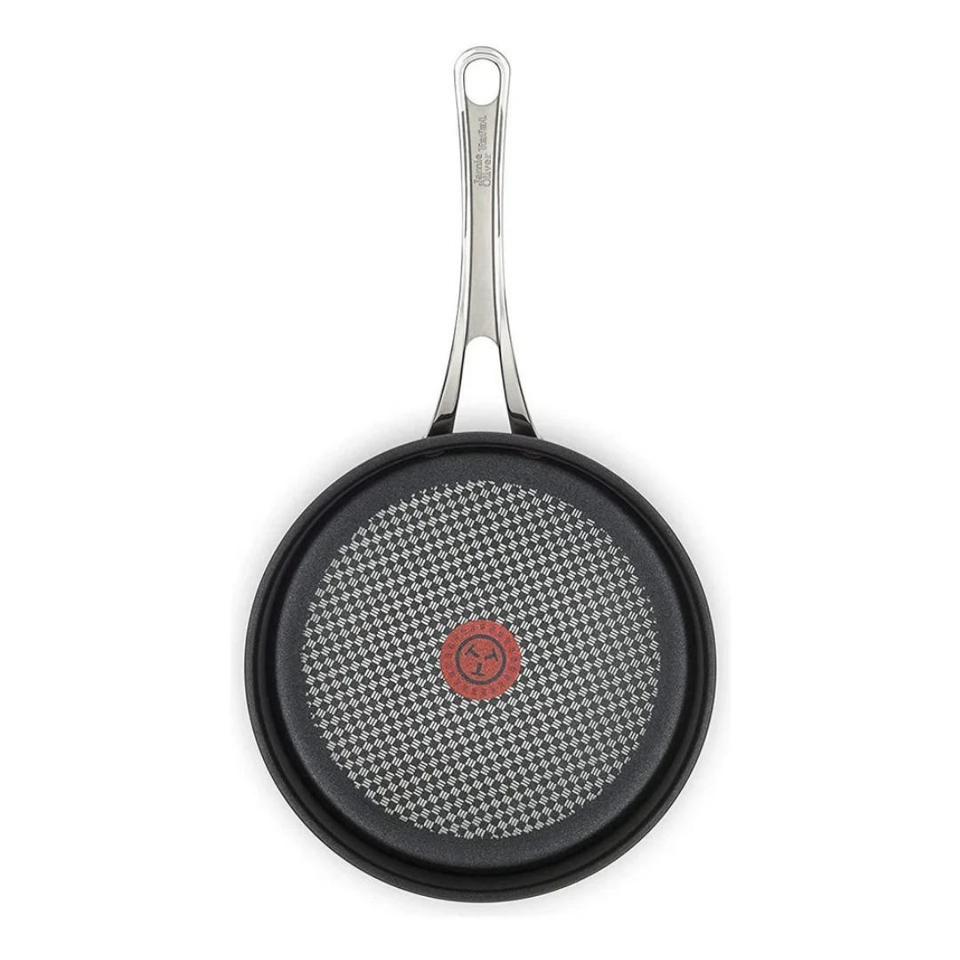 BRATPFANNE Jamie Oliver 28 cm Schwarz Edelstahl Antihaft Induktion 3-tlg - Silberfarben/Schwarz, Metall (28cm) - Tefal