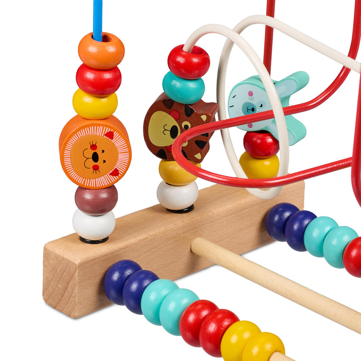 MOTORIKSCHLEIFE - Rot/Multicolor, Holz/Holzwerkstoff (22.5/21/14.5cm) - Relaxdays