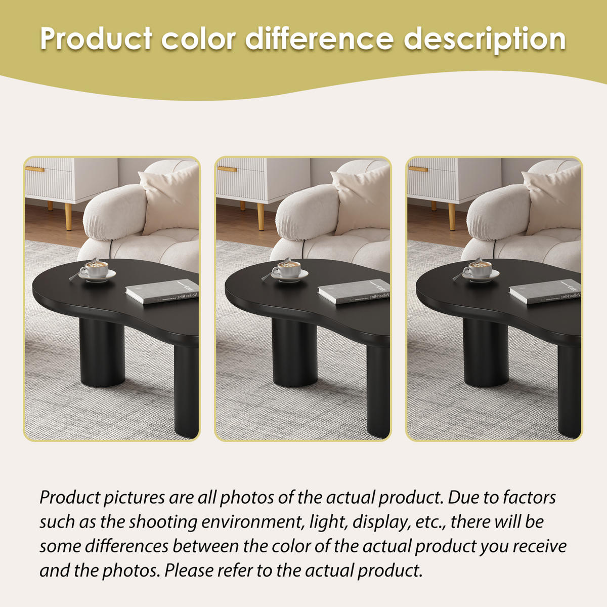 COUCHTISCH 107/66/40.5 cm schwarz aus MDF in Wolkenform - Schwarz, Holzwerkstoff (107/66/40.5cm) - OKMYHOME