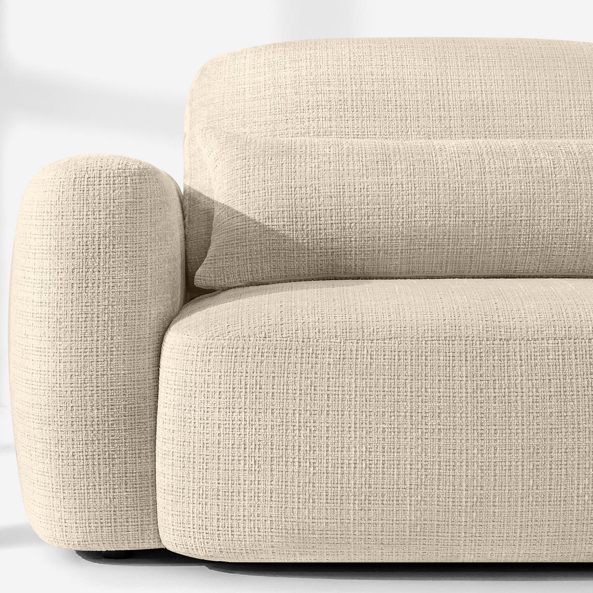 SOFA 3 ELOSA - Creme, Holz/Textil (245/85/115cm) - KONSIMO®