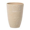 BLUMENTOPF sandbeige rund 35/35/50 cm Camia - Beige, Stein (50cm) - Beliani