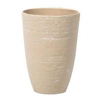 BLUMENTOPF sandbeige rund 35/35/50 cm Camia - Beige, Stein (50cm) - Beliani
