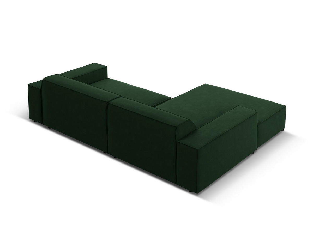 MODULARES-ECKSOFA links Jodie aus Samt flaschengrün 3 Sitzplätze - Dunkelgrün, Textil (166/224cm) - Micadoni