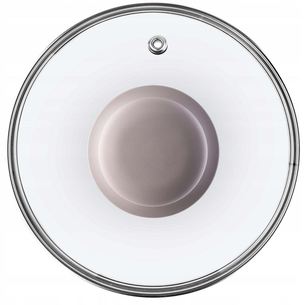 DECKEL mit Beige Silikongriff, 16 cm - Transparent, Glas (16cm) - KADAX