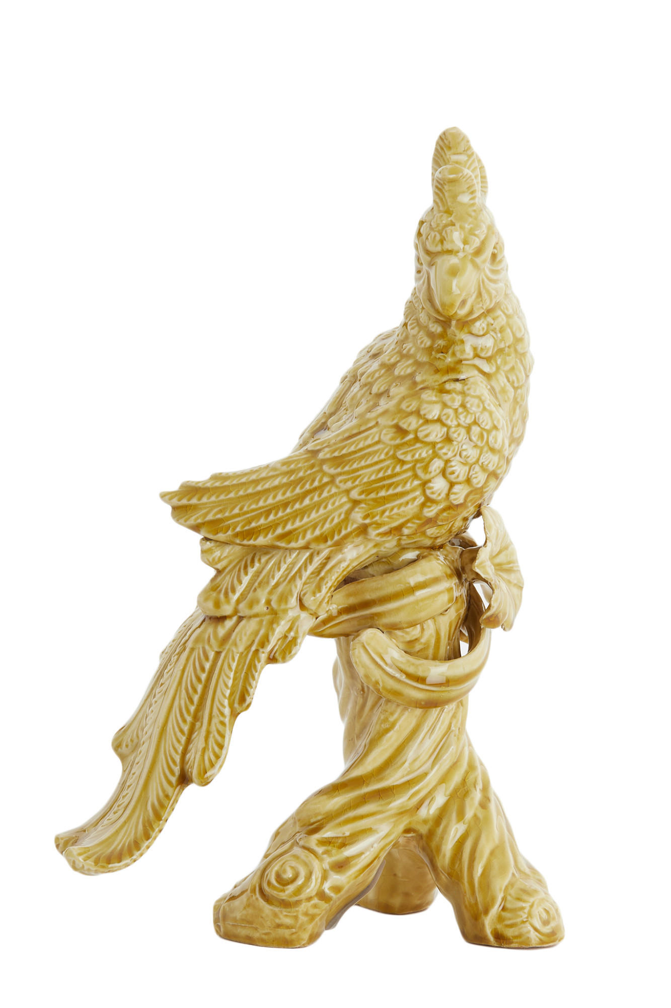 ORNAMENT Vogel Gelb 22,5/14/39 cm - Gelb, Keramik (14/39/22.5cm) - Light & Living