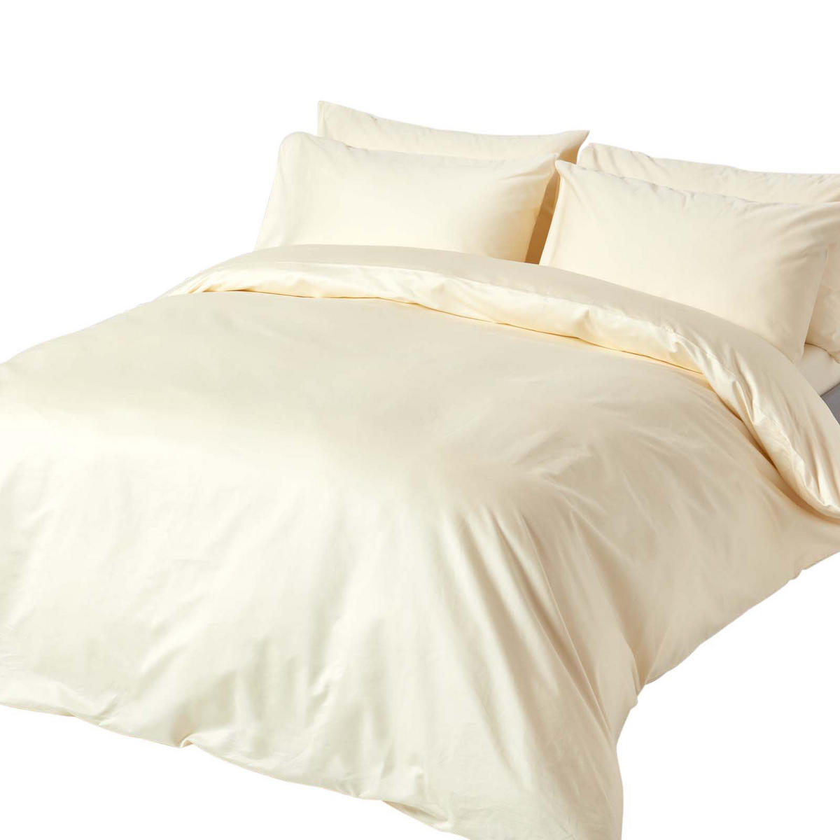 BETTWÄSCHE Premium, Ägyptische Baumwolle, Fadendichte 1000 - Creme, Textil (135/200cm) - Homescapes
