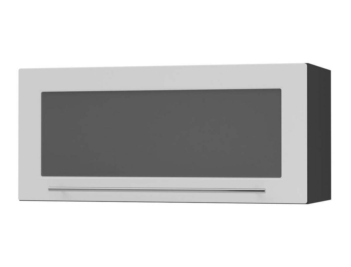 KLAPPHÄNGESCHRANK Kvantum W4BS/80-AV Weiß Matt / Schwarz Matt 80 / 32,5 / 36cm - Schwarz/Weiß, Holz/Holzwerkstoff (80/36/32.5cm) - Feldmann-Wohnen