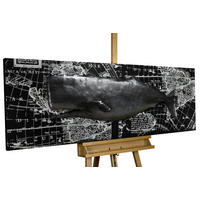 METALLBILD Schwarz-Weiß 144/44 cm - Schwarz, Metall (5.8/44cm) - KUNSTLOFT