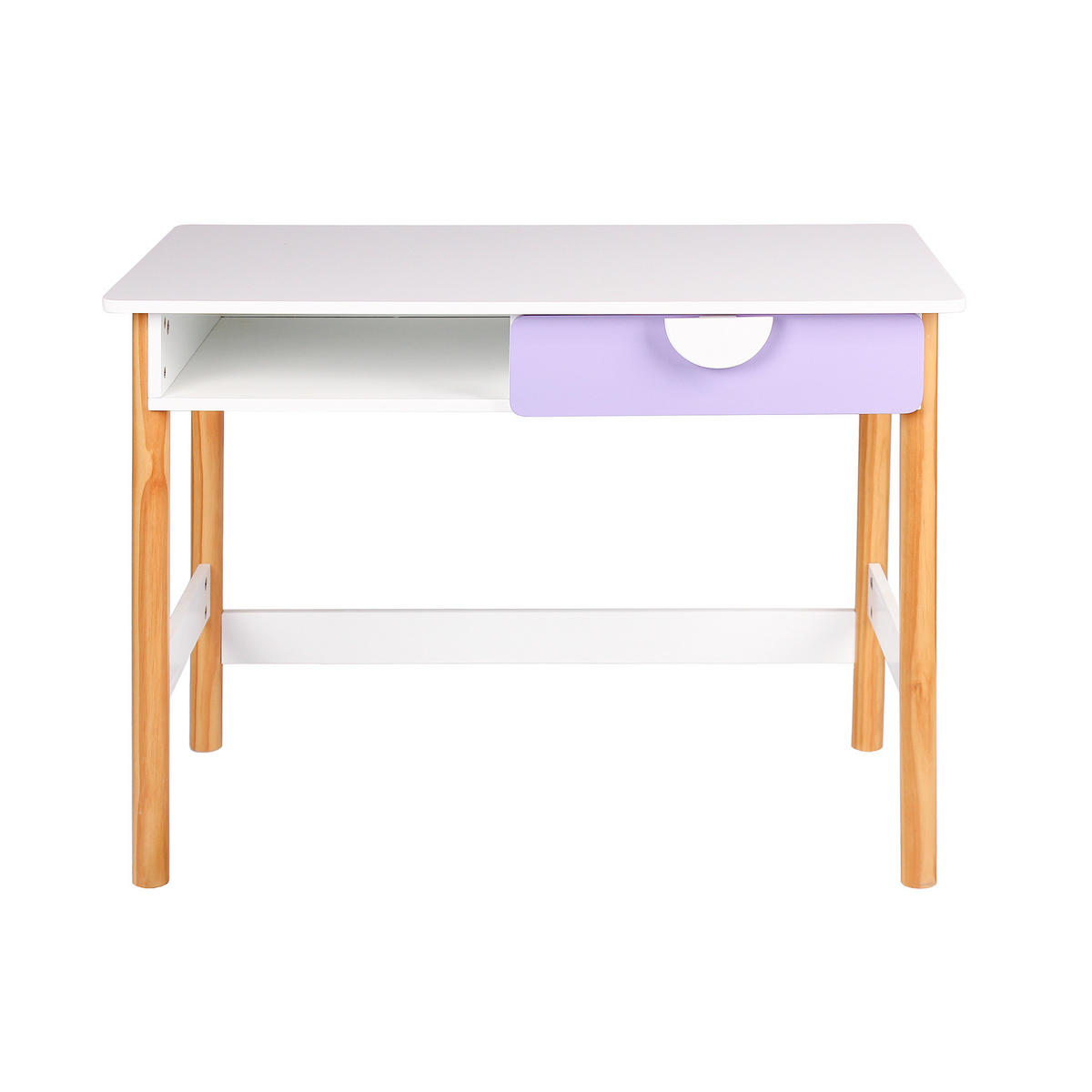 KINDERSCHREIBTISCH Weiß Lila 80/45/60 - Weiß, Holz (80/60/45cm) - Mobili Rebecca