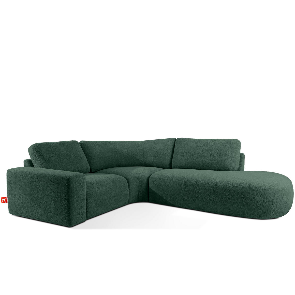ECKSOFA RECHTS ZUCCO, Grün - Grün, Holz/Holzwerkstoff (224/293cm) - KONSIMO®