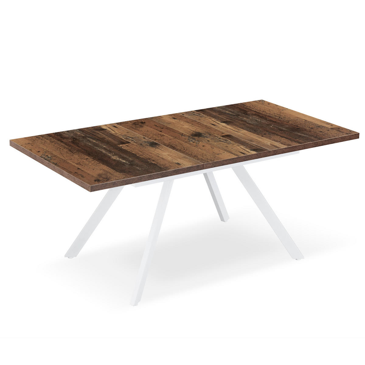 ESSTISCH SVEN 120-160/80/76 cm Texas-Eiche - Weiß/Braun, Holzwerkstoff/Metall (80/120/76cm) - B&D Home