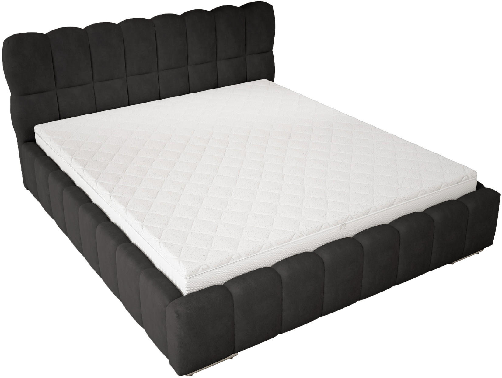 DOPPELBETT 160x200 cm Avilla mit Bettkasten, Lattenrost, Samt, Schwarz - Schwarz, Holz/Textil (160/200cm) - Emporius