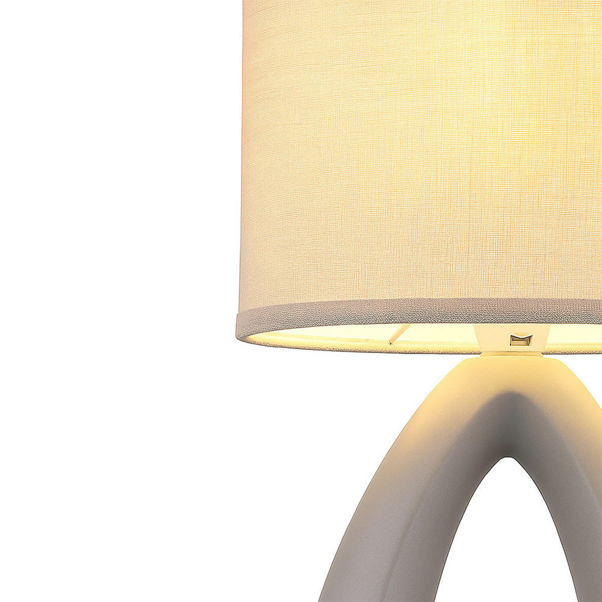 TISCHLEUCHTE Keramik Grau TRIANGLE 2er Set - Grau, Textil (17/10/30cm) - Globo Lighting