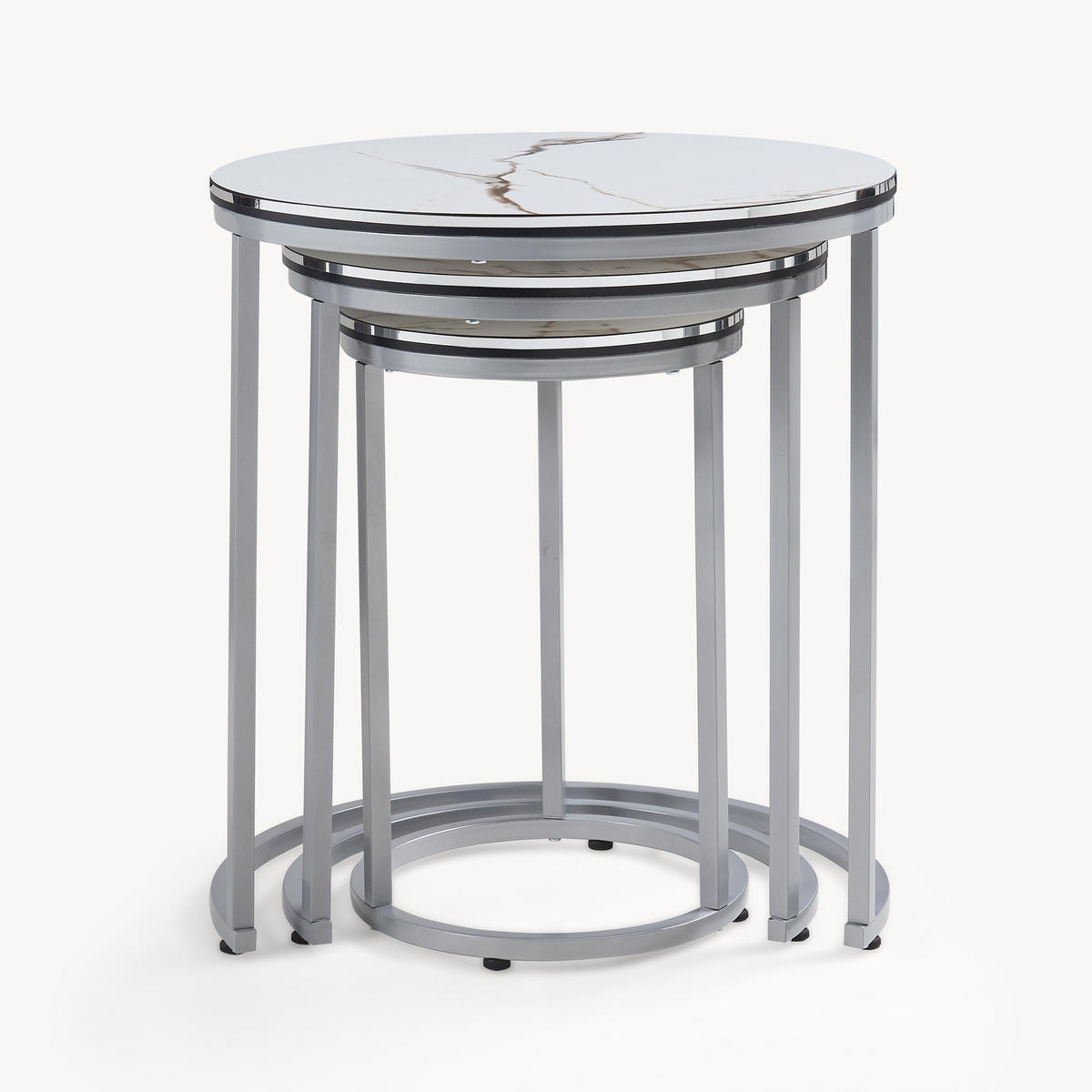 SATZTISCH Bornholm 50/50/55 - Weiß, Holzwerkstoff (50/50/55cm) - [en.casa]