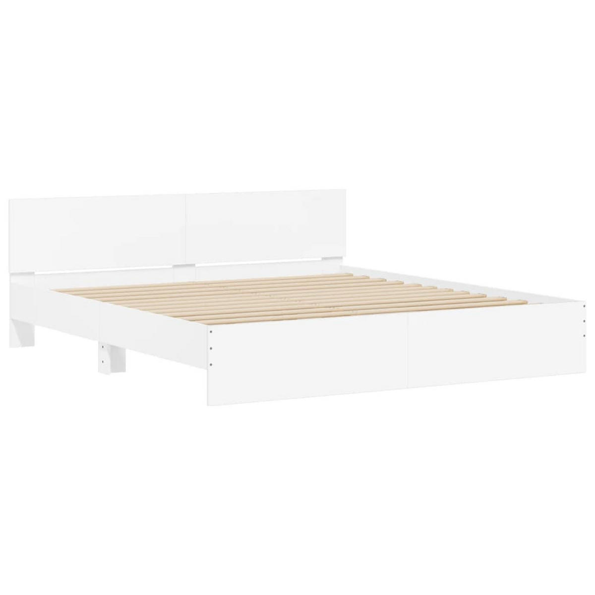 BETTGESTELL mit Kopfteil Weiß 200x200 cm - Weiß, Holzwerkstoff (200/200cm) - furnicato