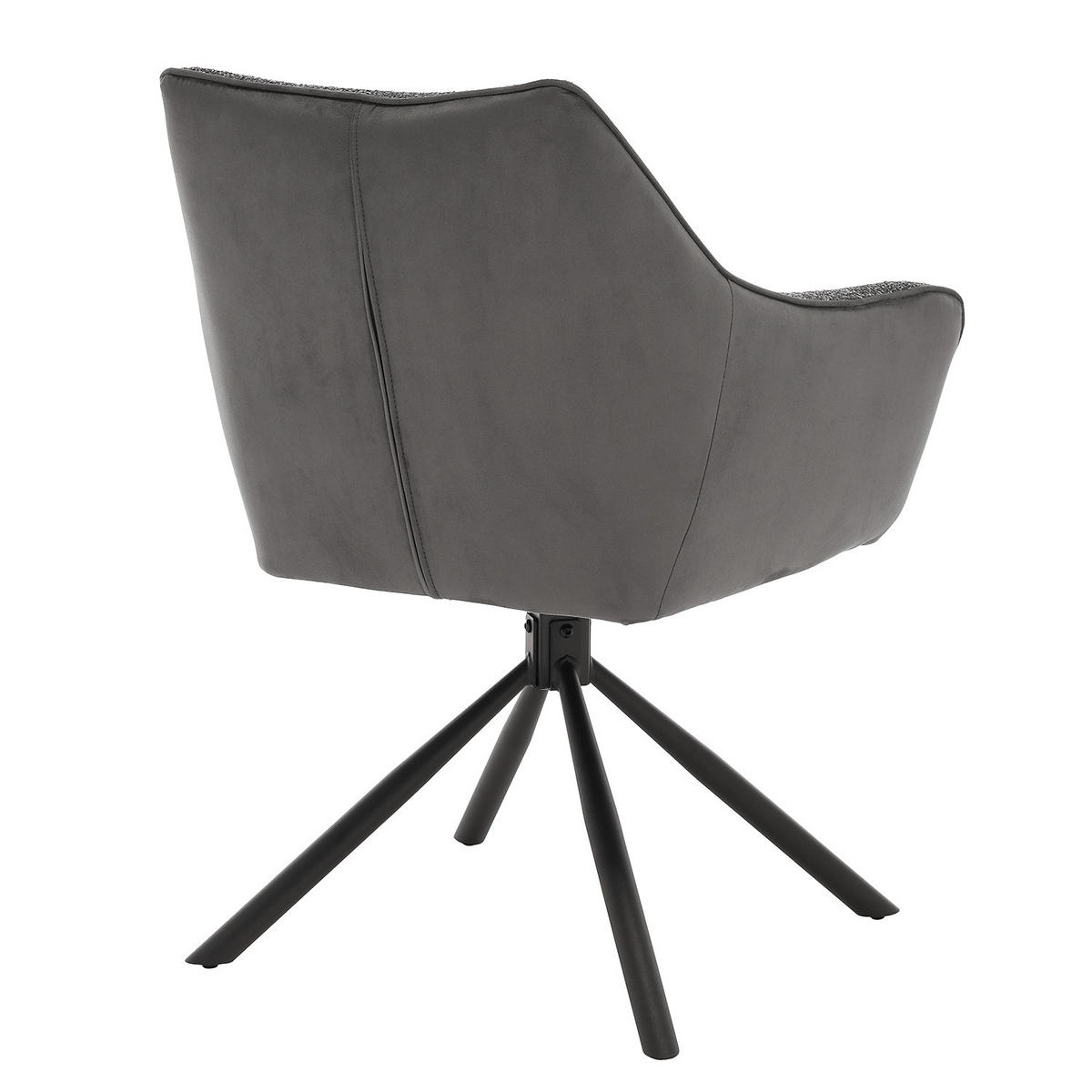 ARMLEHNENSTUHL - Drehbar - Graphitfarben, Textil/Metall (63/87/61cm) - home24