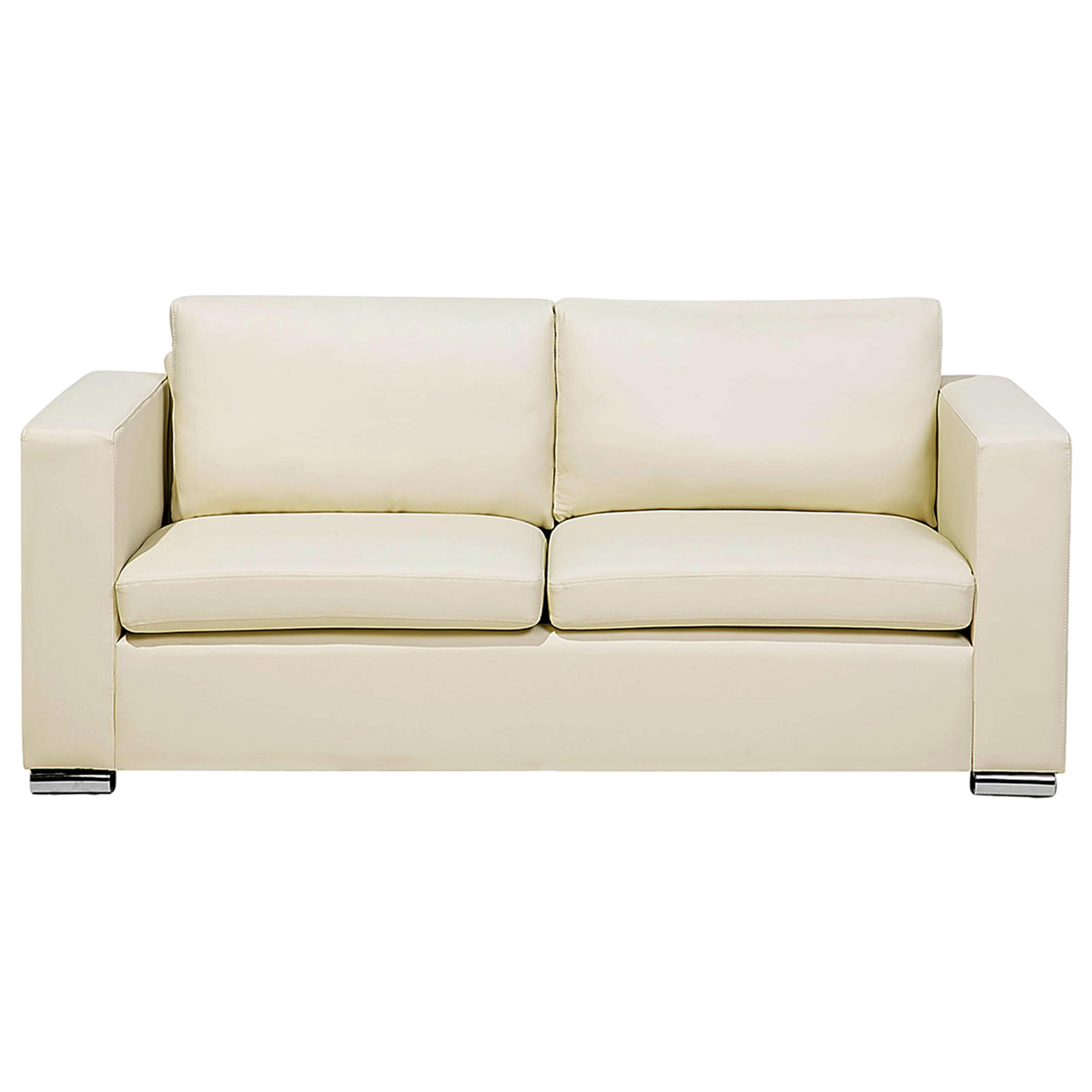 3-SITZER-SOFA Echtleder Beige Helsinki - Beige, Leder/Fell (186/72/76cm) - Beliani