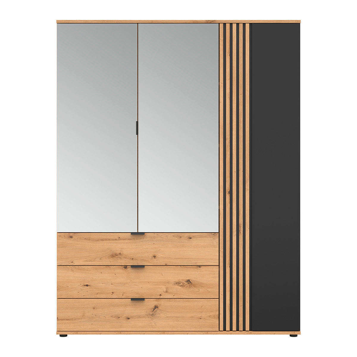 SKRIŇA 3 dvere Ezra Drevo - hnedá, kompozitné drevo (150.5/195.5/56cm) - Petits-meubles
