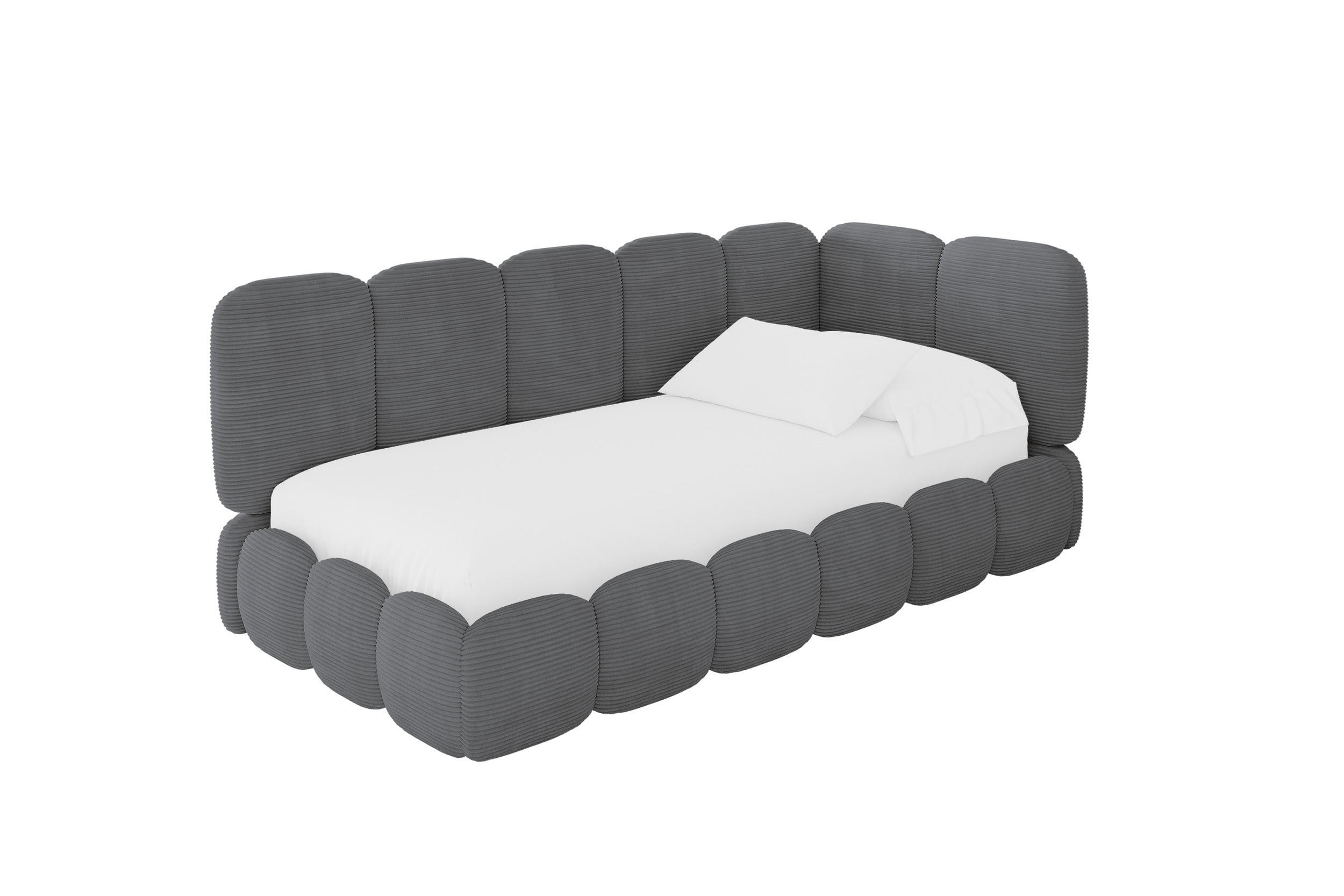 Altdecor Einzellbett Graphit 80x200 cm