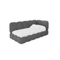 EINZELLBETT Jugendbett mit Bettkasten, Links - AVRY 100x200 Dunkelgrau - Dunkelgrau/Graphitfarben, Holzwerkstoff/Textil (100/200cm) - ALTDECOR