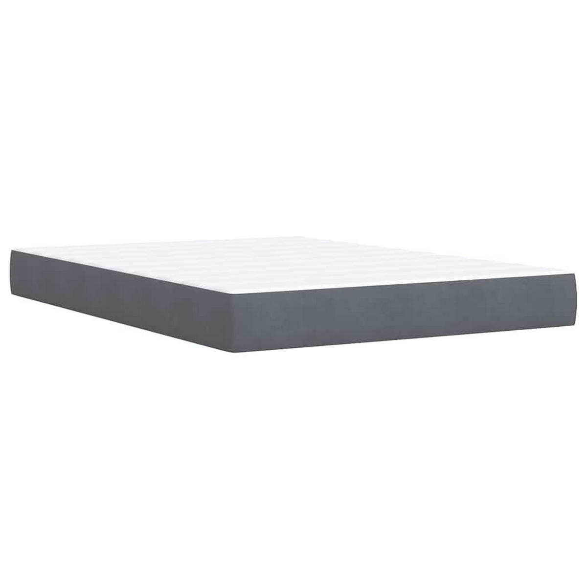 BOXSPRINGBETT 140/200 Cm Grau Samt - Grau, Textil (144/200cm) - vidaXL