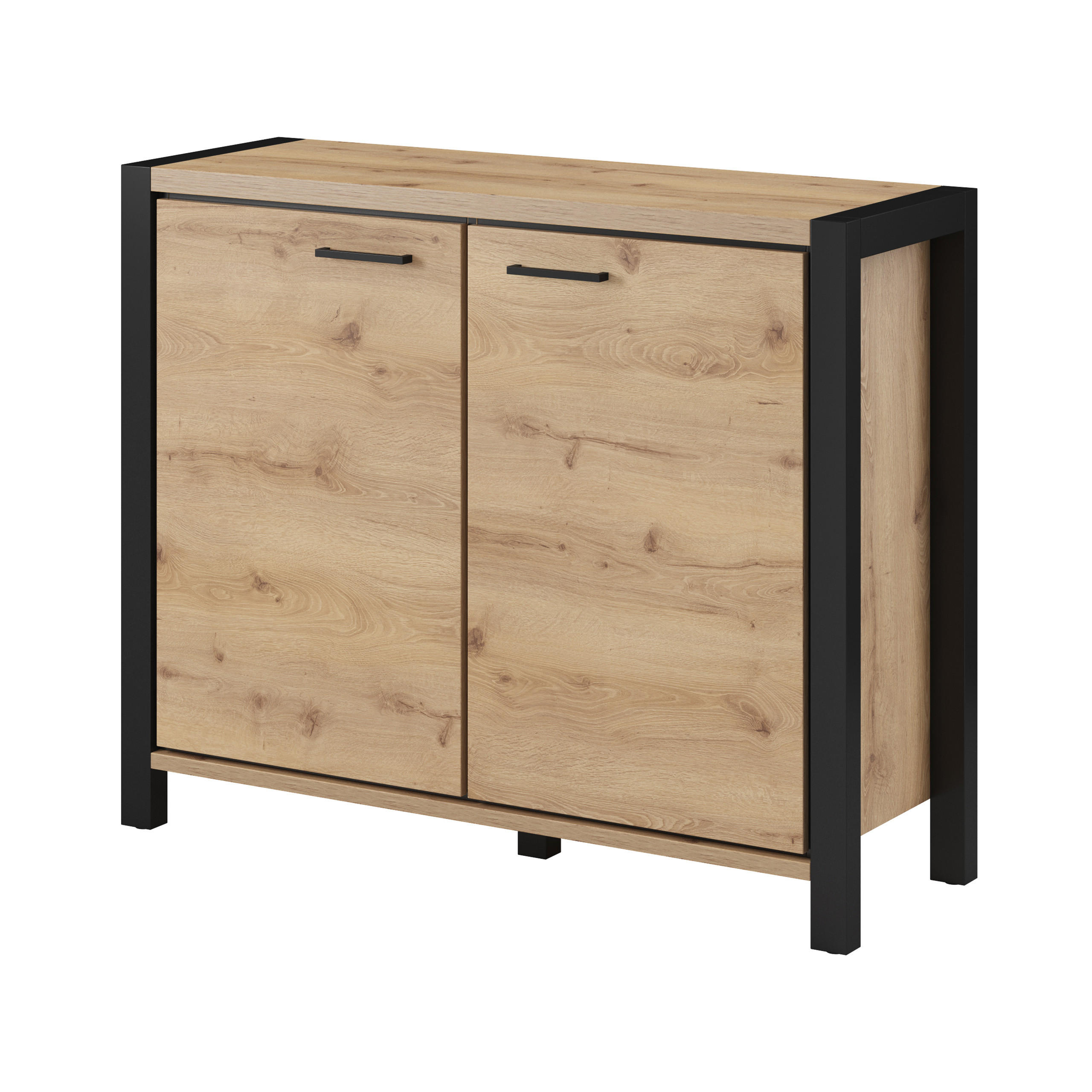 KOMMODE ATTIVO 112/91/41 cm mit 2 Türen Eichefarben - Eichefarben, Holzwerkstoff (112/91/41cm) - MASSENO