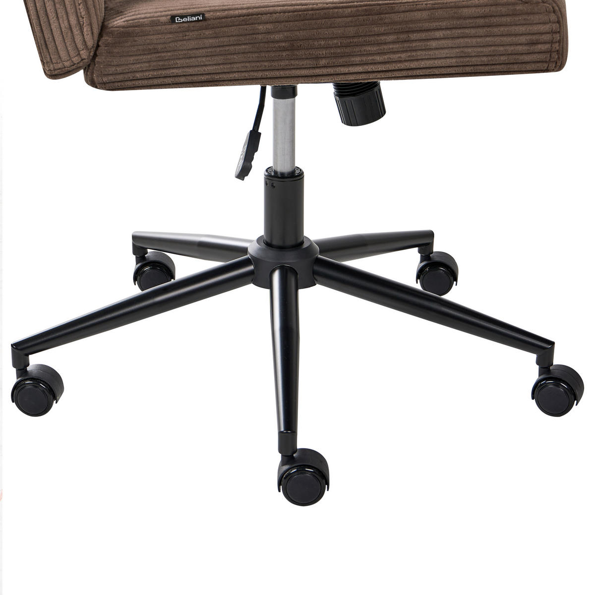 SCHREIBTISCHSTUHL Cord Dunkelbraun Geddes - Dunkelbraun, Textil (59/85/71cm) - Beliani