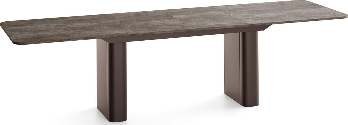 ESSTISCH Riven rechteckig ausziehbar verlängerbar mit Butterfly-Auszug, Beton Dunkelgrau 200-296/90/76 cm - Dunkelgrau/Braun, Holzwerkstoff/Metall (90/296/76cm) - WFL GROUP