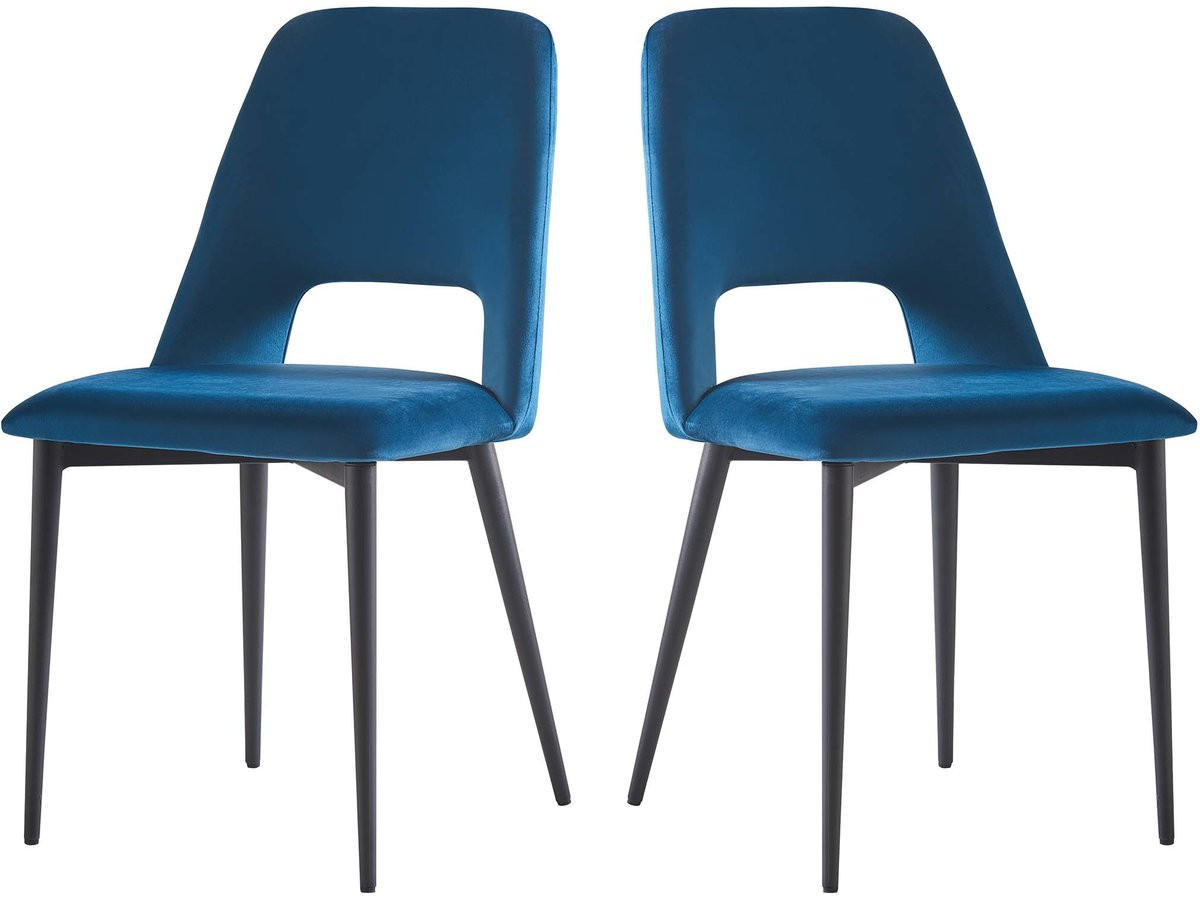 STUHL 2er-Set fedora Dunkelblau - Dunkelblau, Holz/Textil (45/86/56cm) - Habitat Garten
