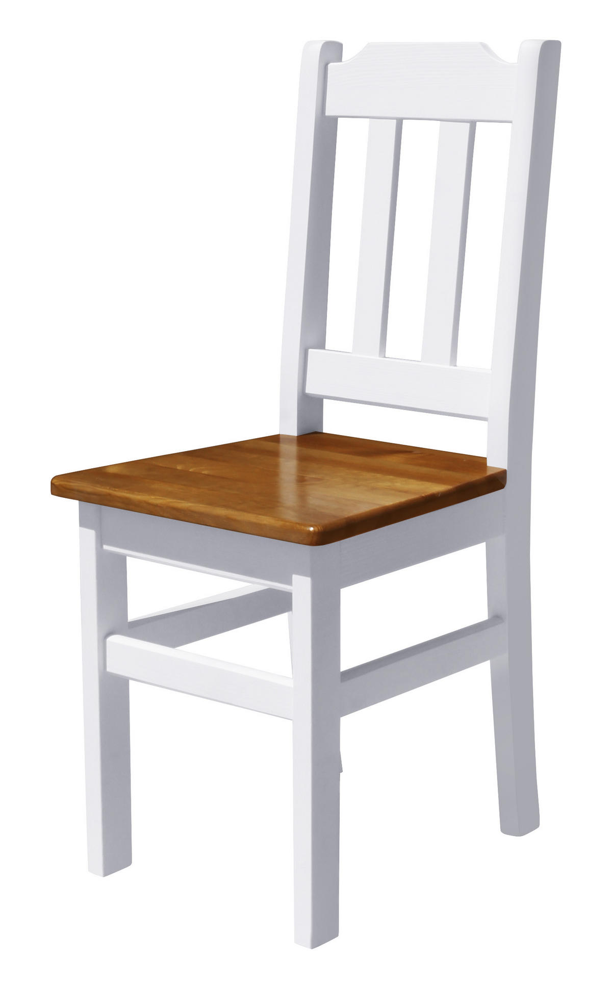 HOLZSTUHL Massiv Kiefer Holz, Weiss/Eiche, 90 x 36 x 39 cm - Eichefarben, Holz (39/90/36cm) - Koma