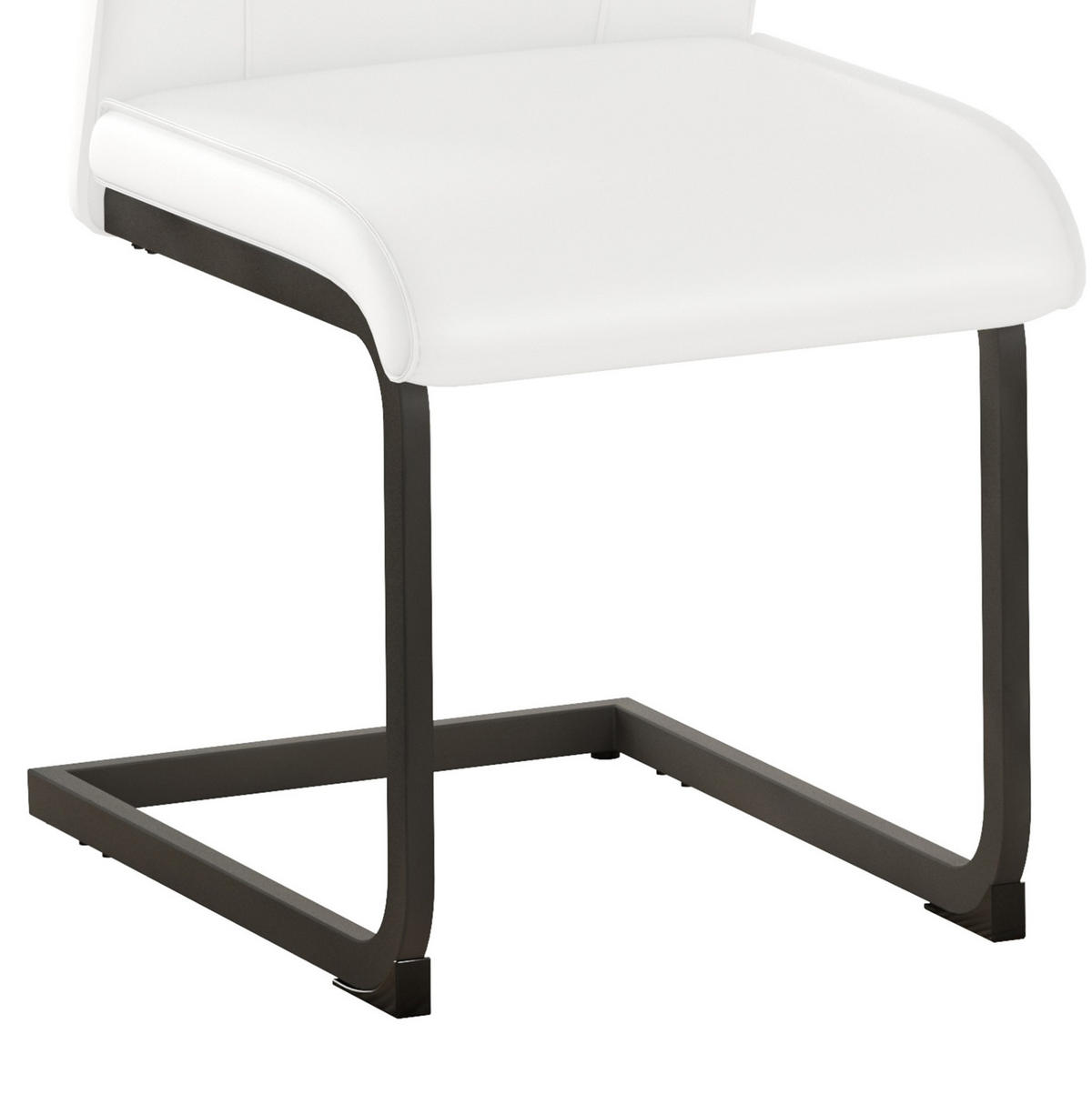 ESSZIMMERSTUHL 2er-Set Kunstleder Weiß mit Metallgestell Schwarz - Weiß, Metall (44.5/99/43cm) - Meubliv