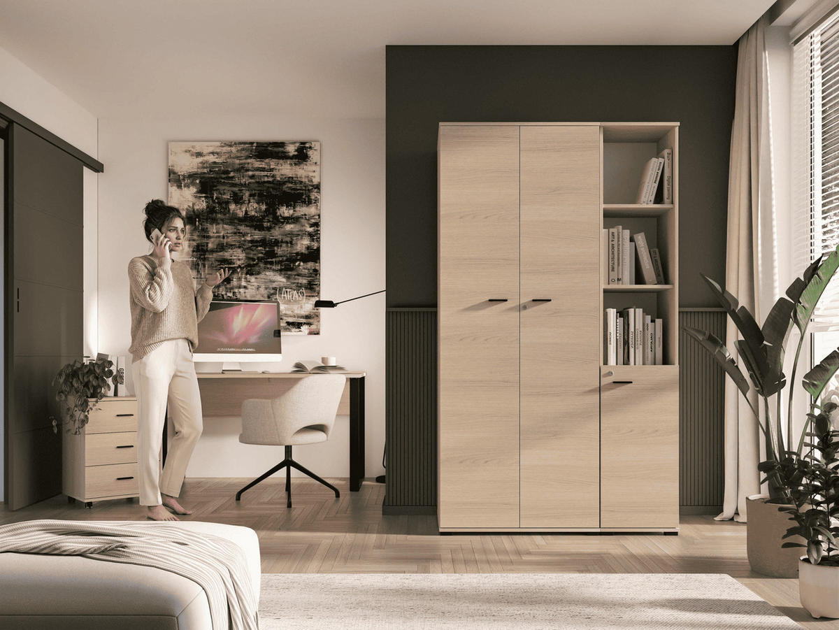 AKTENSCHRANK – 79 cm – Odelis – Schwarz - Schwarz, Holzwerkstoff (79/203/34cm) - hi-markt