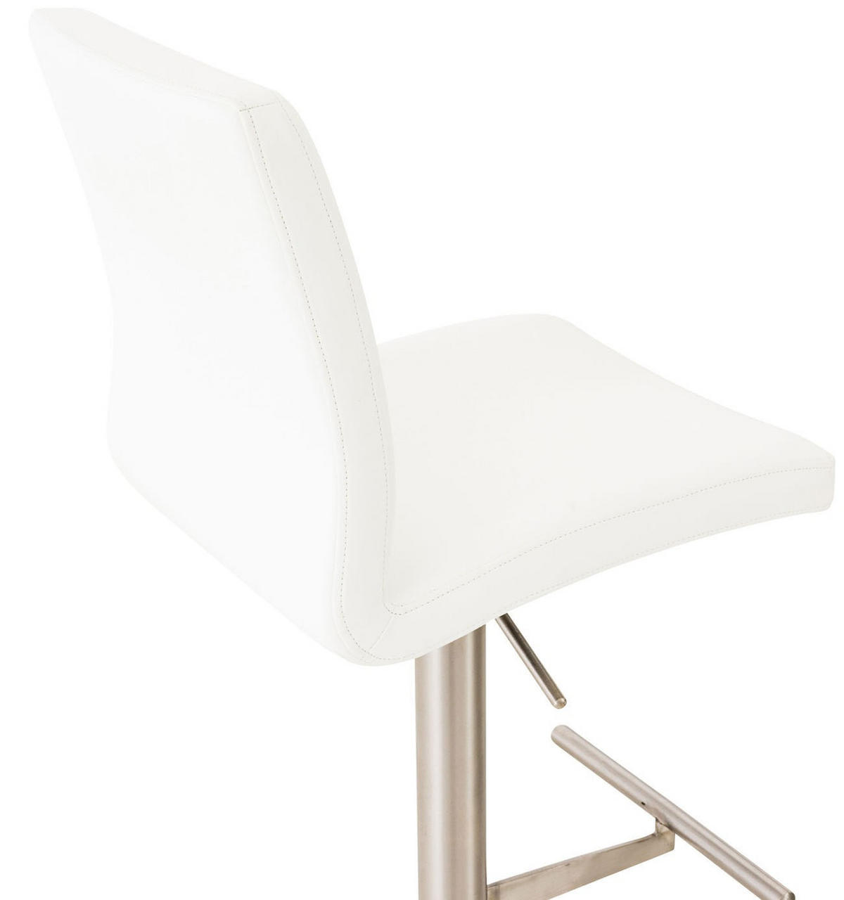 BARHOCKER Cadiz 93x40x49 cm weiß - Weiß, Leder (40/93/49cm) - furnicato