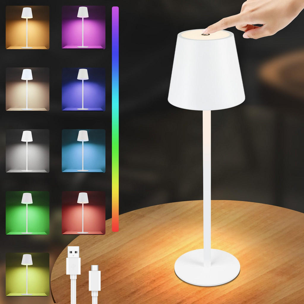 Thumbnail - Nettlife Led-Tischleuchte, Weiß, Metall, 11x37.5x11 cm, Lampen & Leuchten, Innenbeleuchtung, Tischlampen, Tischlampen