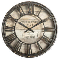 UHR mit Holzzifferblatt 4,7/21/21 cm - Braun, Kunststoff (21/21/4.7cm) - Atmosphera Createur d´interieur