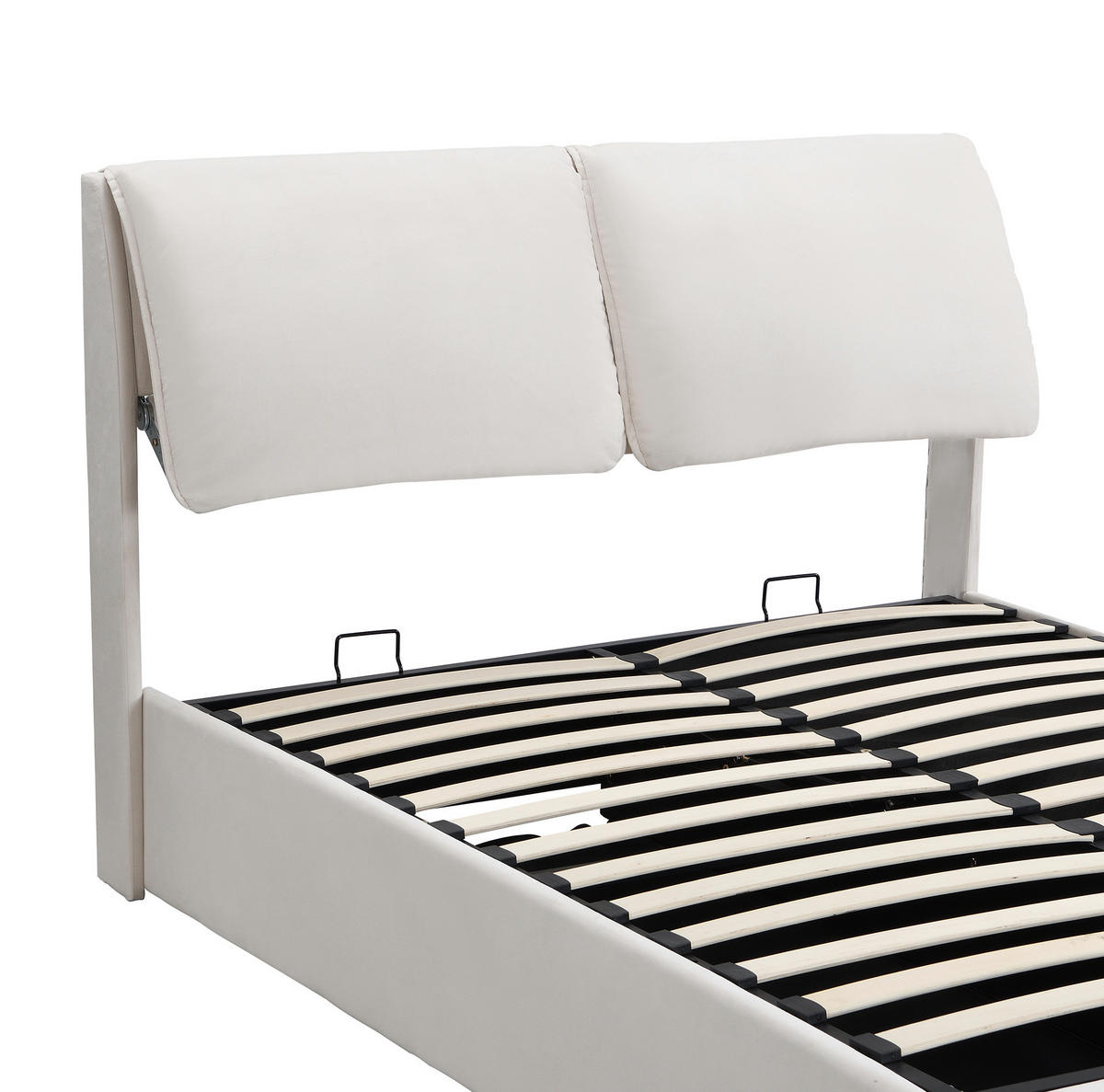 POLSTERBETT 140/200 cm Beige aus Samt mit Bettkasten und 3 Schubladen - Beige, Textil (140/200cm) - Flora Grace