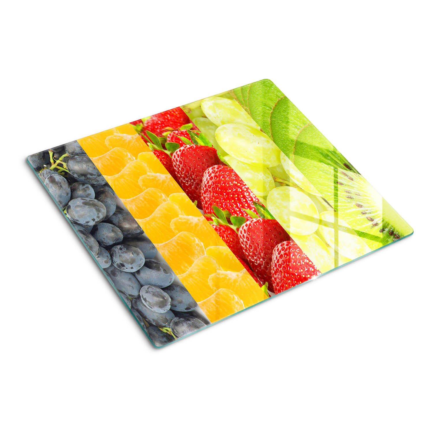 GLASPLATTE 60x52 cm Bunte Früchte - Multicolor, Glas (60/0.4/52cm) - TULUP