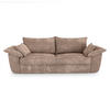 SOFA 3-Sitzer Gerippter Samt XXL Taupe 232cm - Taupe, Textil (232/92/102cm) - Sia Home