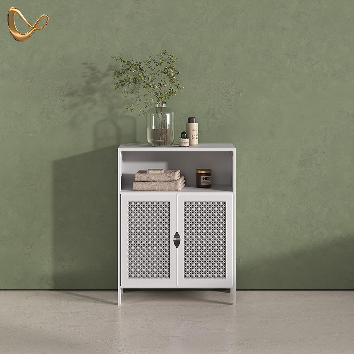 MIDI OMARICA Mincio, Bela, 60 x 80 cm z 2 vrati - bela, leseni material (60/80/29cm) - Livinity®