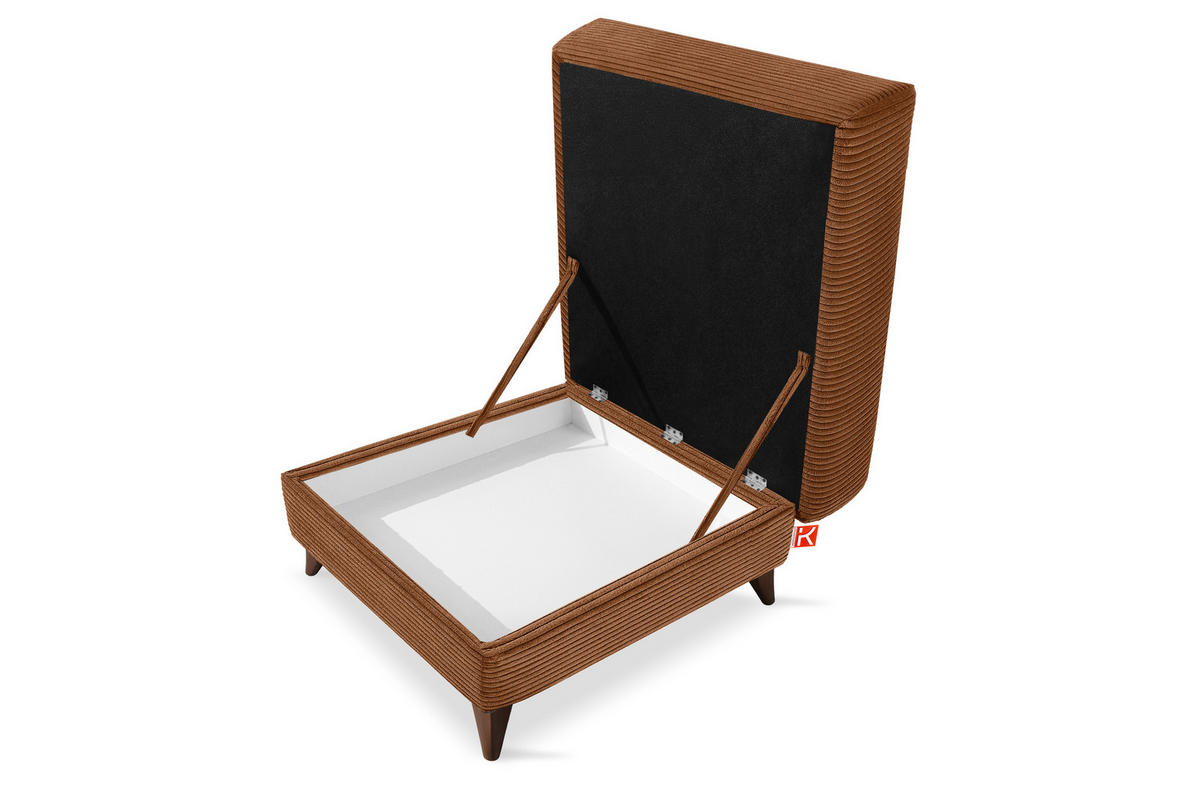 HOCKER GUSTAVO II, Rostbraun - Rotbraun/Braun, Holz/Holzwerkstoff (92/49/92cm) - KONSIMO®