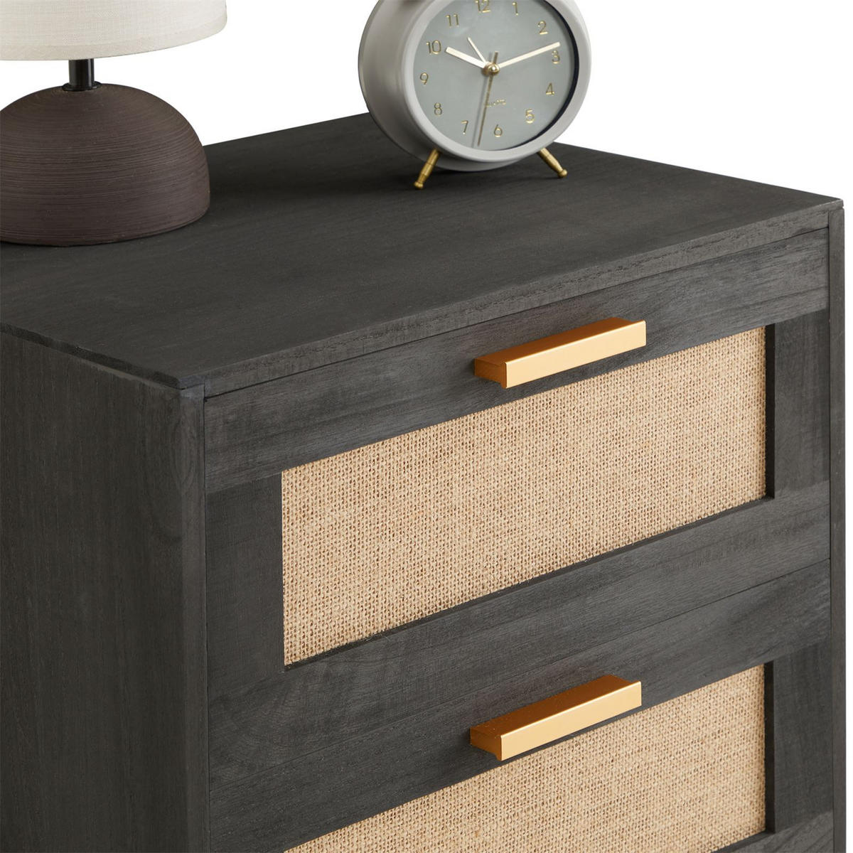 NACHTTISCH WAMAN - Schwarz, Holz (40/57/36cm) - CARO-Möbel