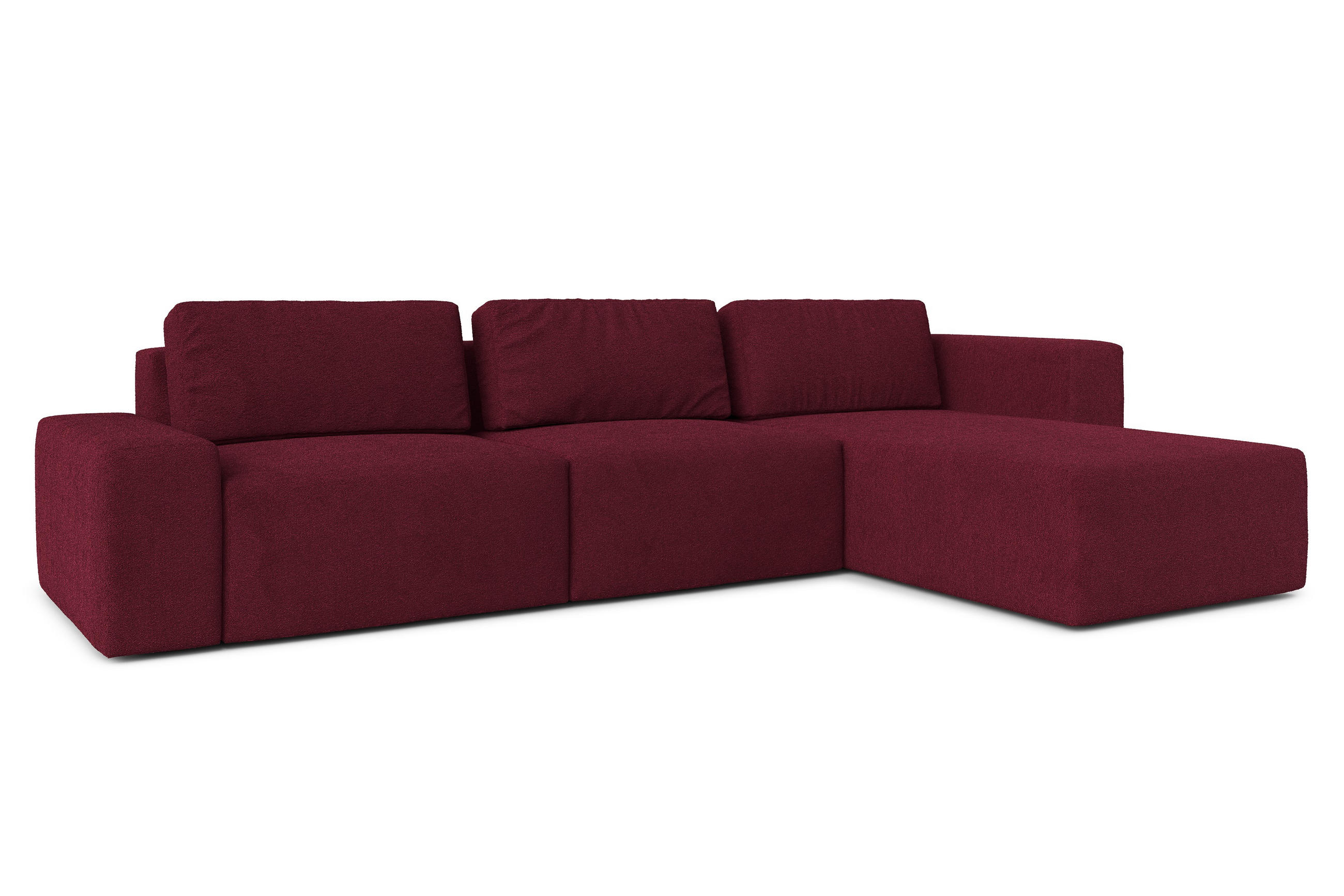 ECKSOFA L Form Arkleton Bordeaux 360/180/93 cm Rechts Bequem & Modern - Bordeaux/Schwarz, Kunststoff/Textil (360/180cm) - AX Living